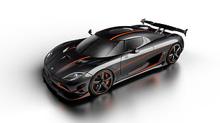 black and orange racing car, Koenigsegg Agera RS, car