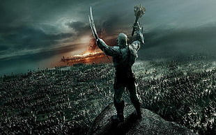 God of War digital wallpaper, The Hobbit, Azog the Defiler, The Hobbit: The Battle of the Five Armies, destruction