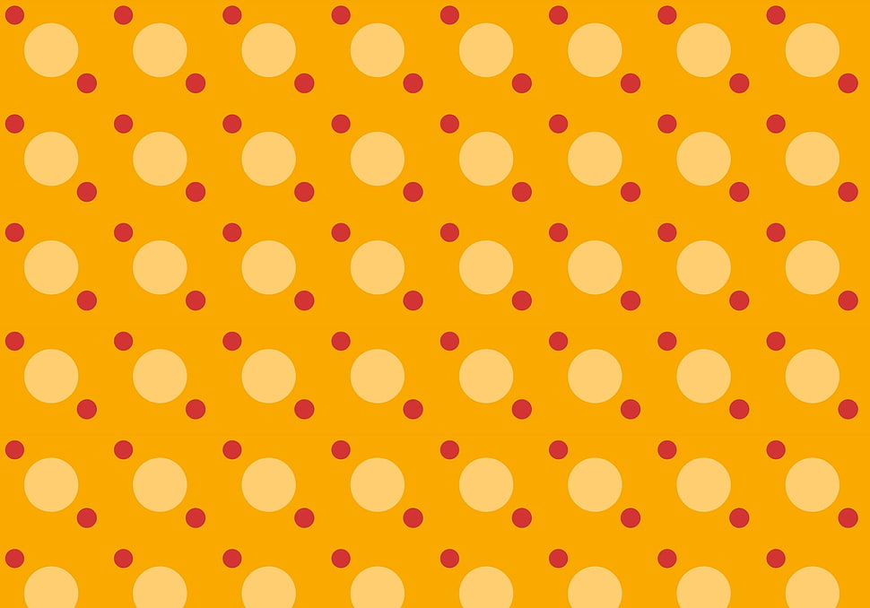 orange, yellow, and red polka dot wallpaper HD wallpaper