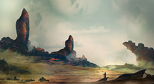 3D animated wallpaper, landscape, plains HD wallpaper