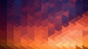 orange and blue polygonal wallpaper HD wallpaper