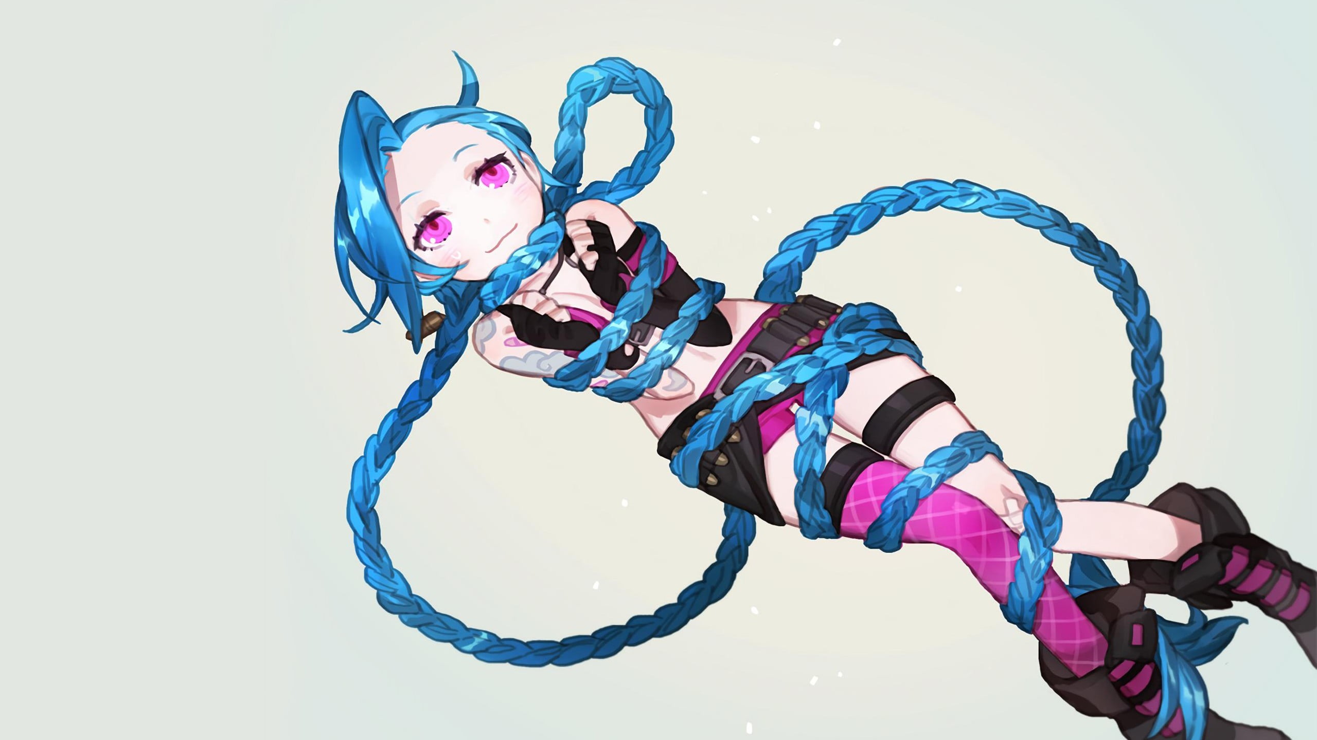 female anime character digital wallpaper, Jinx (League of Legends), League ...