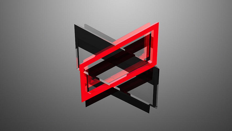 red and red logo, digital art, abstract HD wallpaper