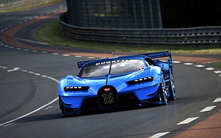 blue Bugatti sport car, Bugatti Vision Gran Turismo, car, video games, Gran Turismo 6 HD wallpaper
