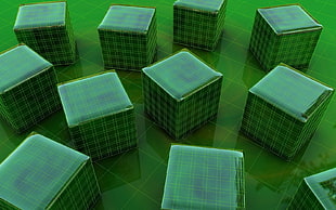 stack of brown plaid boxes