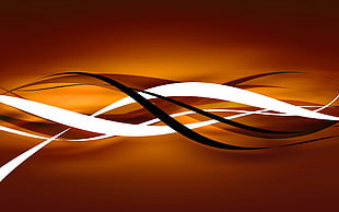 white and black wave graphic art, stripes, orange, vector art HD wallpaper
