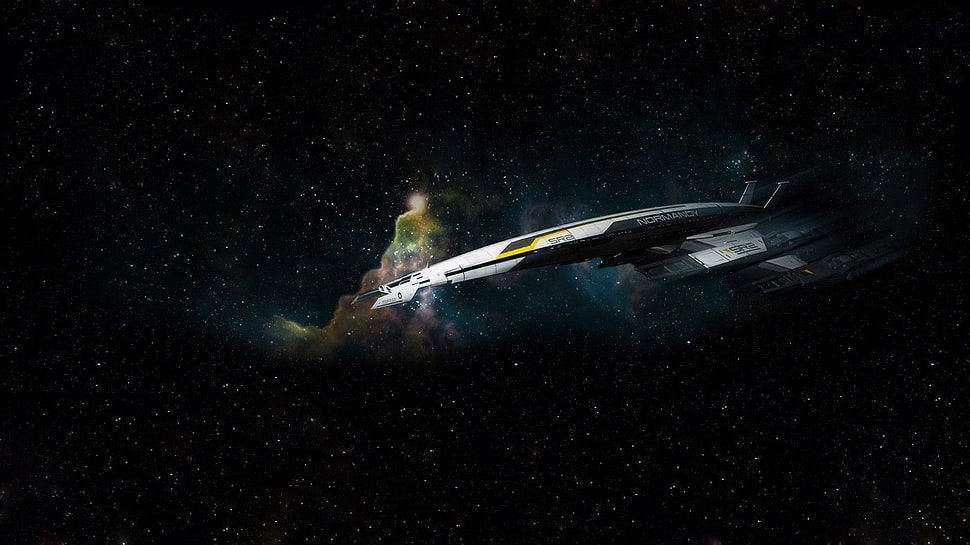 gray spacecraft, Mass Effect, Mass Effect 2, Normandy SR-2, space HD wallpaper