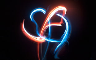 blue and orange neon colors