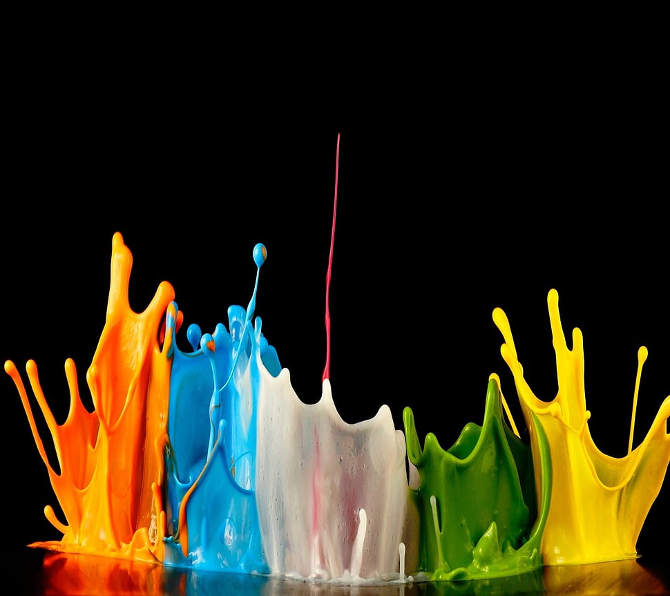 multicolored paint splash HD wallpaper, colorful, abstract, paint splatter HD wallpaper