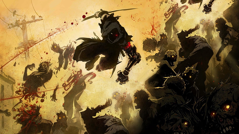 artwork, ninjas, ninja robots, cyborg HD wallpaper