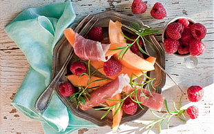 bacon wrapped melon fruits