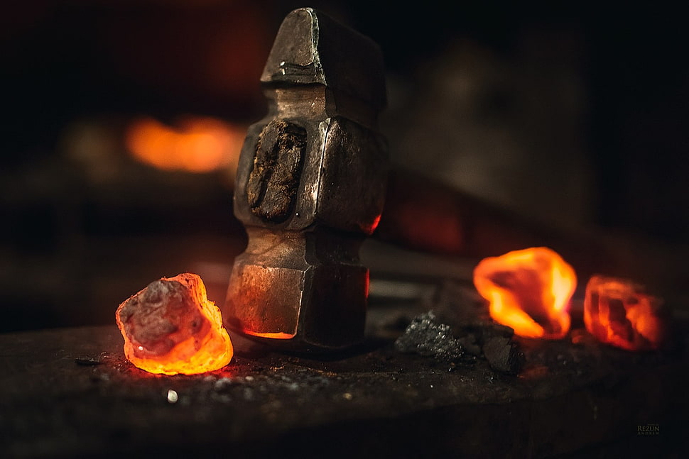 gray steel hammer, tools, work, blacksmith, Mallet HD wallpaper