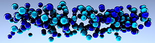 blue and black bubble graphic wallpaper, digital art, multiple display, ball, 3D HD wallpaper