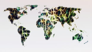 world map with white background