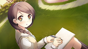 gray haired anime girl character illustration HD wallpaper