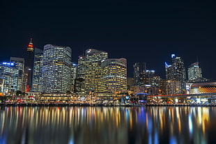 time lapse photo of high rise buildings along body of water, sydney HD wallpaper