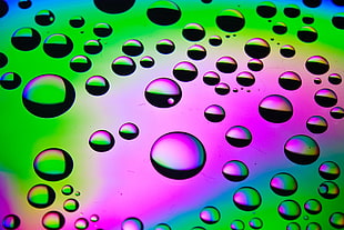 iridescent droplets