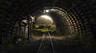 photography of tunnel HD wallpaper