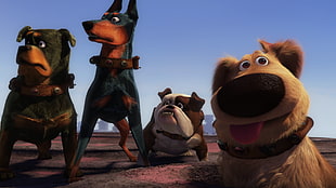 four dog illustration, movies, Up (movie), dog, animated movies HD wallpaper