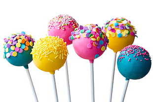 assorted lollipop cakes with toppings HD wallpaper
