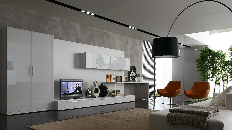 flat screen television, room, couch HD wallpaper