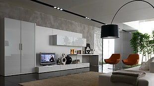 flat screen television, room, couch