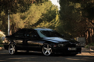 black sedan, car, bmw m, BMW, BMW M5 E39 HD wallpaper