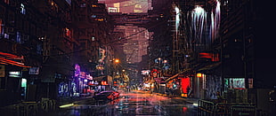empty city streets digital wallpaper