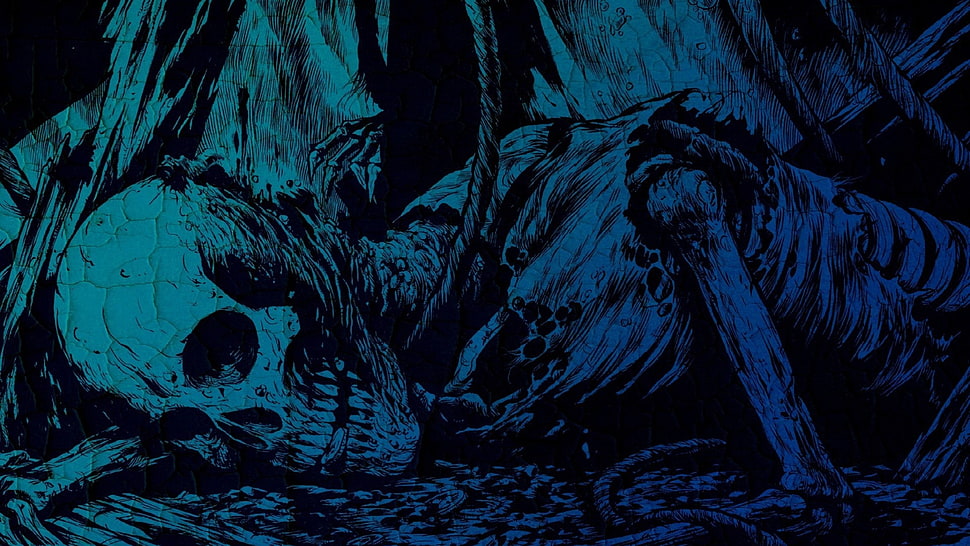 skeleton artwork, skeleton, death, horror HD wallpaper