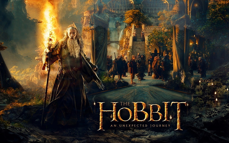 The Hobbit cover, The Lord of the Rings, The Hobbit: An Unexpected Journey, movies, Gandalf HD wallpaper