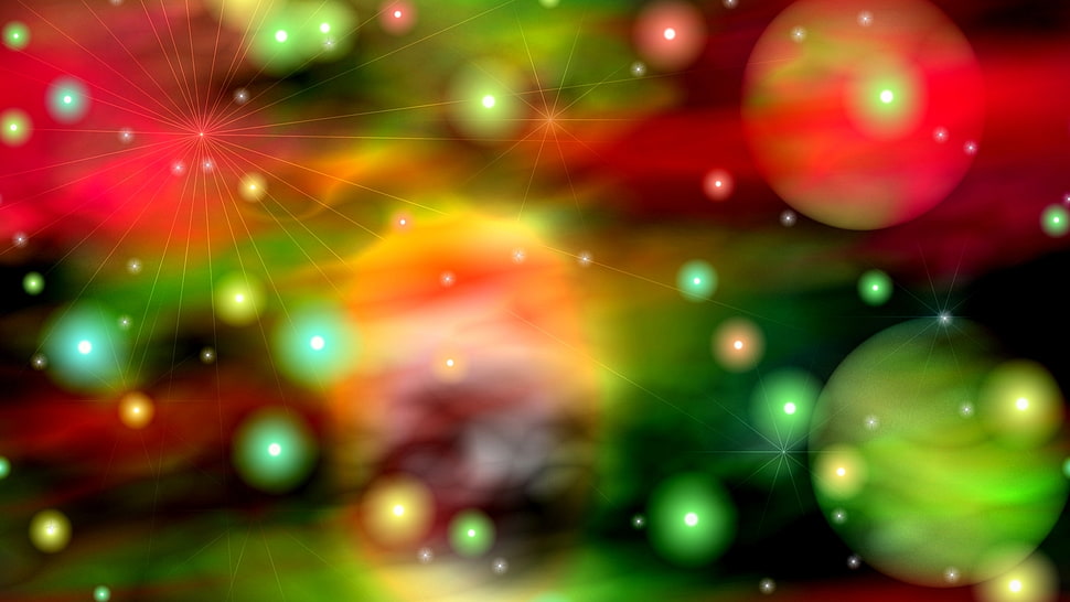 photo of green, red, and yellow bokeh HD wallpaper
