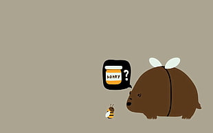 bear illustration, simple, minimalism, humor, bears HD wallpaper
