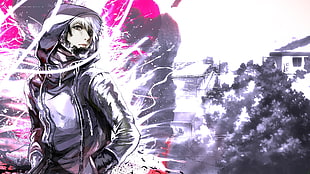 man wearing black zip-up jacket anime graphic wallpaper, Tokyo Ghoul, Kaneki Ken