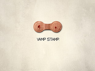 Vamp Stamp poster, white background, vampires, stamps, humor