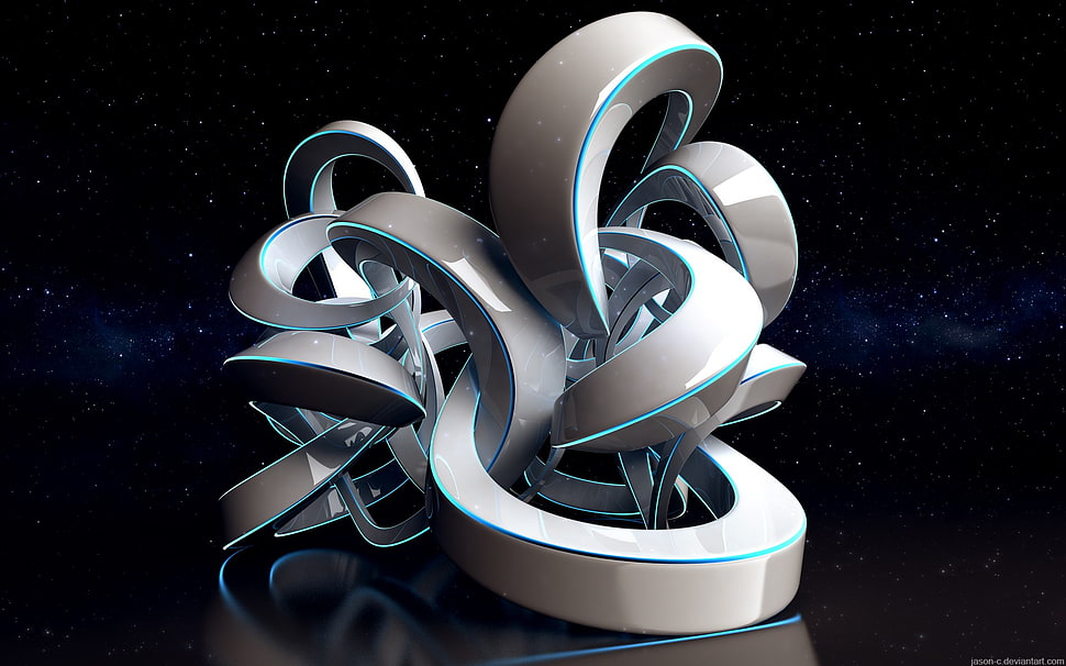gray abstract digital wallpaper, abstract, 3D HD wallpaper