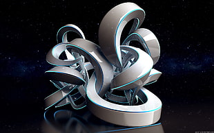 gray abstract digital wallpaper, abstract, 3D
