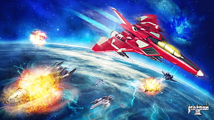 spacecraft fight anime digital wallpaper, Raiden III , ship, spaceship, space