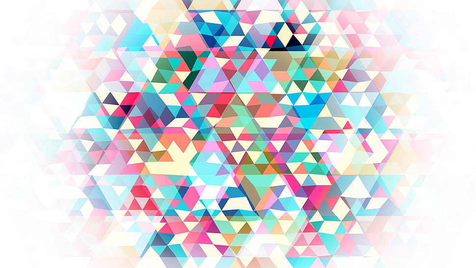 assorted-color triangles HD wallpaper