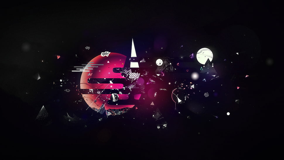 moon and galaxy illustration HD wallpaper