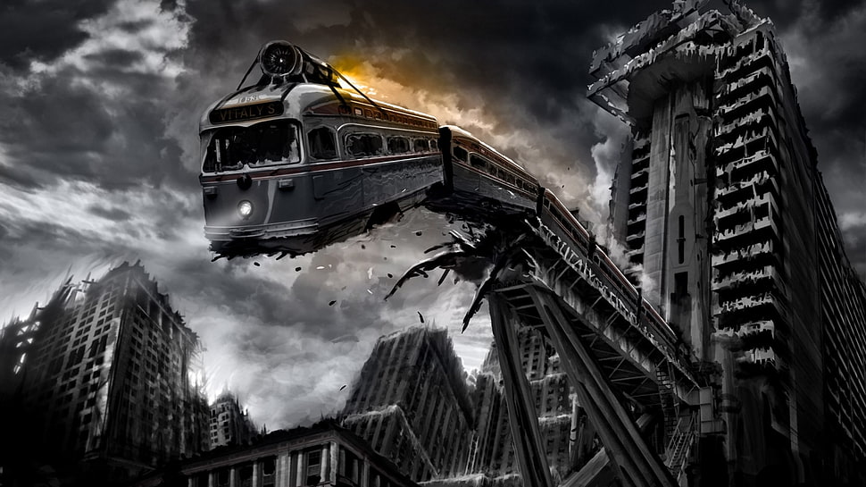 train illustration HD wallpaper