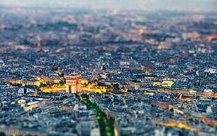 selective focus photography of Arch De Triomphe