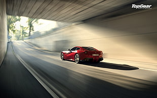 red sedan, Ferrari, F12 Berlinetta , Top Gear, Ferrari F12 HD wallpaper