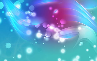 blue, green, and pink graphic wallpaper