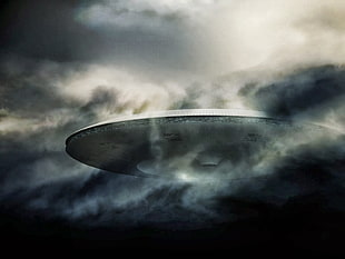 UFO illustration, science fiction, UFO HD wallpaper