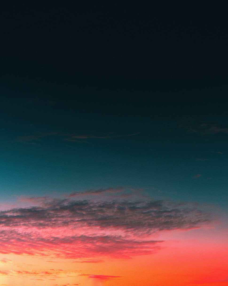 orange and red sky HD wallpaper