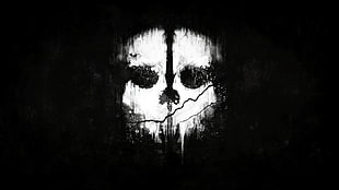 white skull illustration HD wallpaper