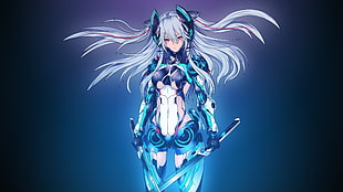 white haired female anime character