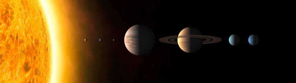 solar system illustration HD wallpaper