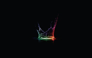 time lapse photo of lighted splashing water