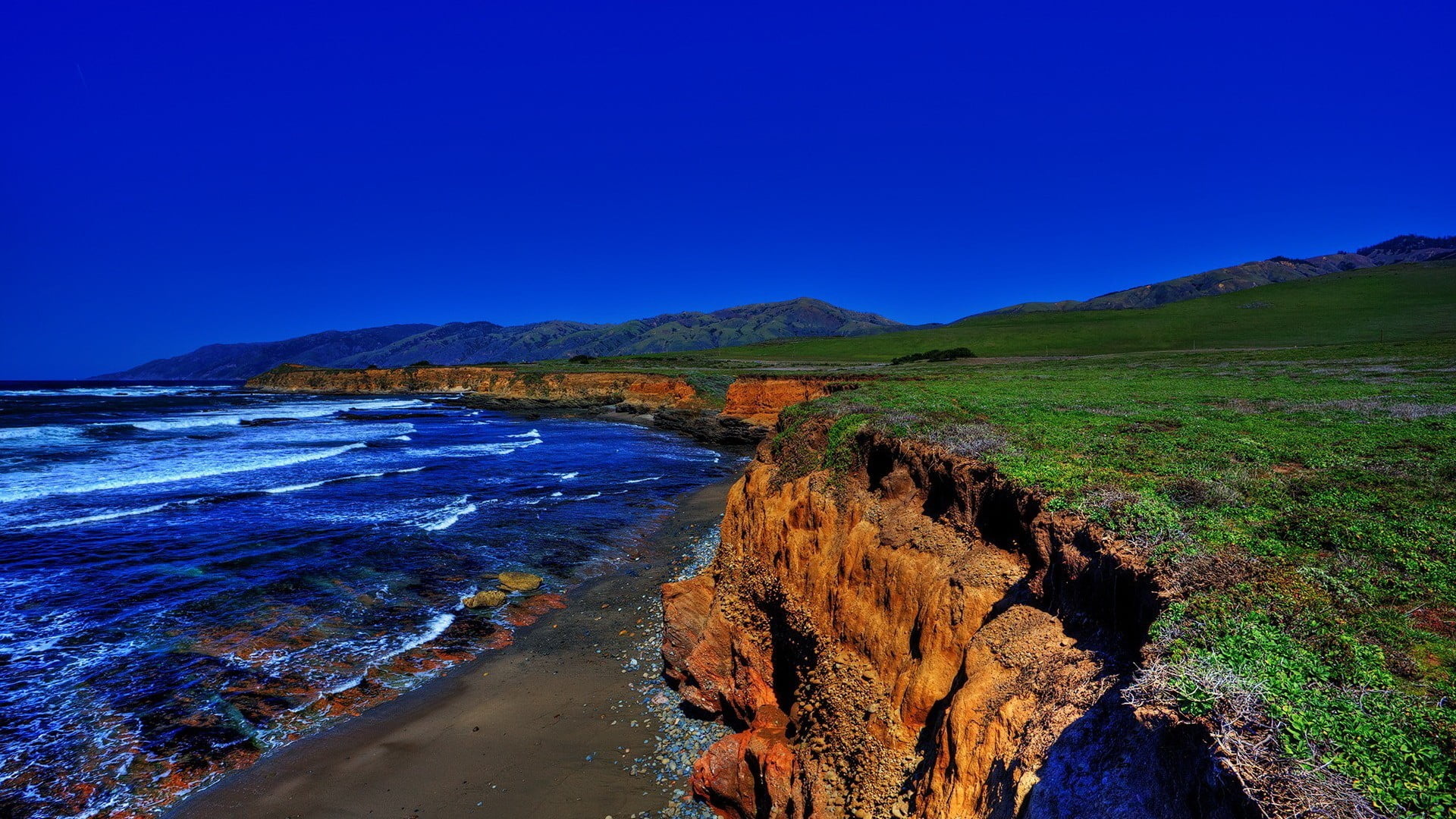 Cliff and shore, beach, cliff, coast, nature HD wallpaper | Wallpaper Flare